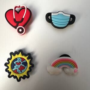 4 Piece Silicone Shoe Charms for Croc Style Shoes "Science"